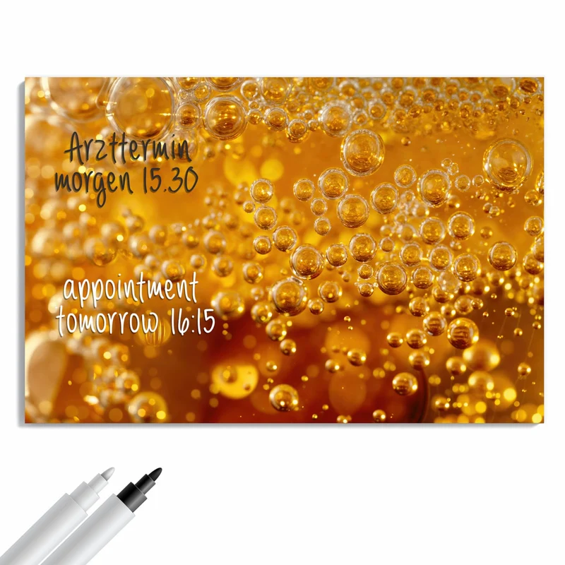 Metall Magnettafel - Sprudelnde Blasen
