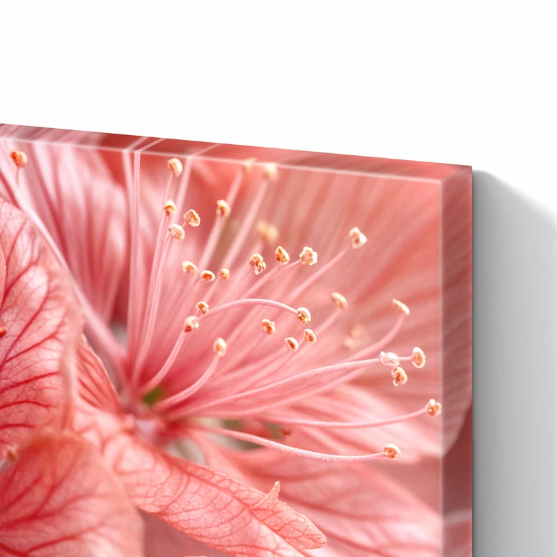 Metall Magnettafel - Korallenrote Blüten