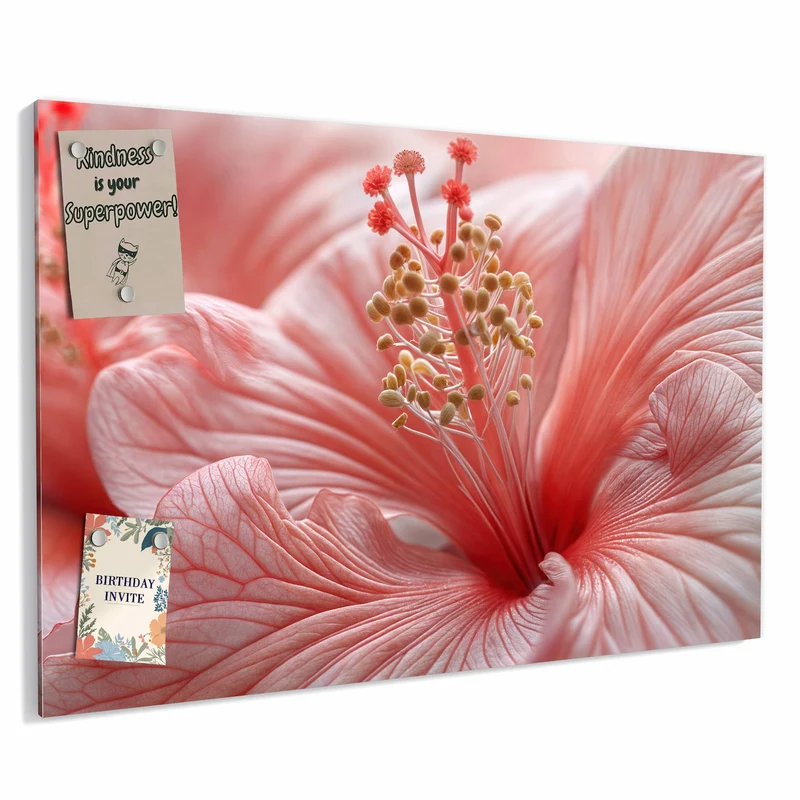 Metall Magnettafel - Rosa Hibiskusblüte