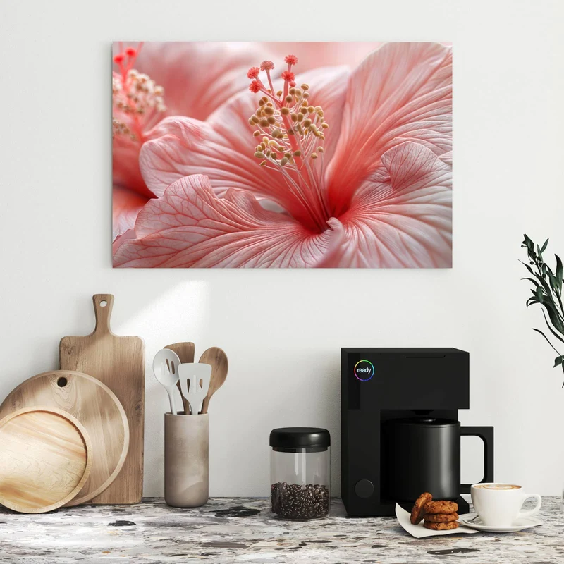Metall Magnettafel - Rosa Hibiskusblüte