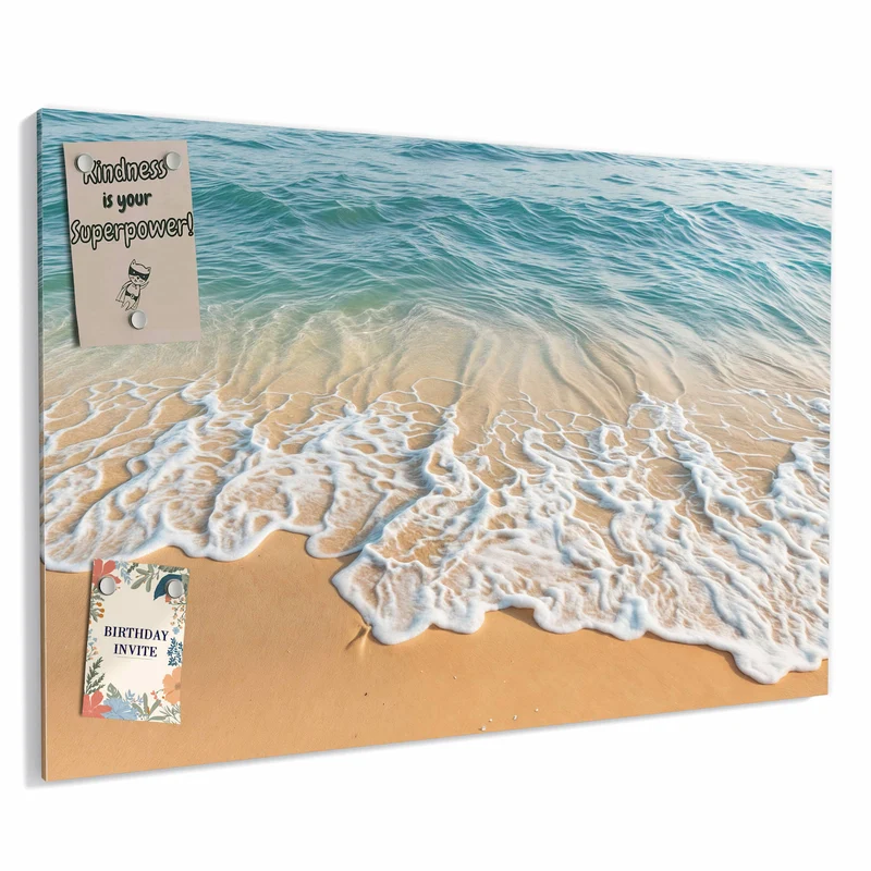 Metall Magnettafel - Wellen am Strand