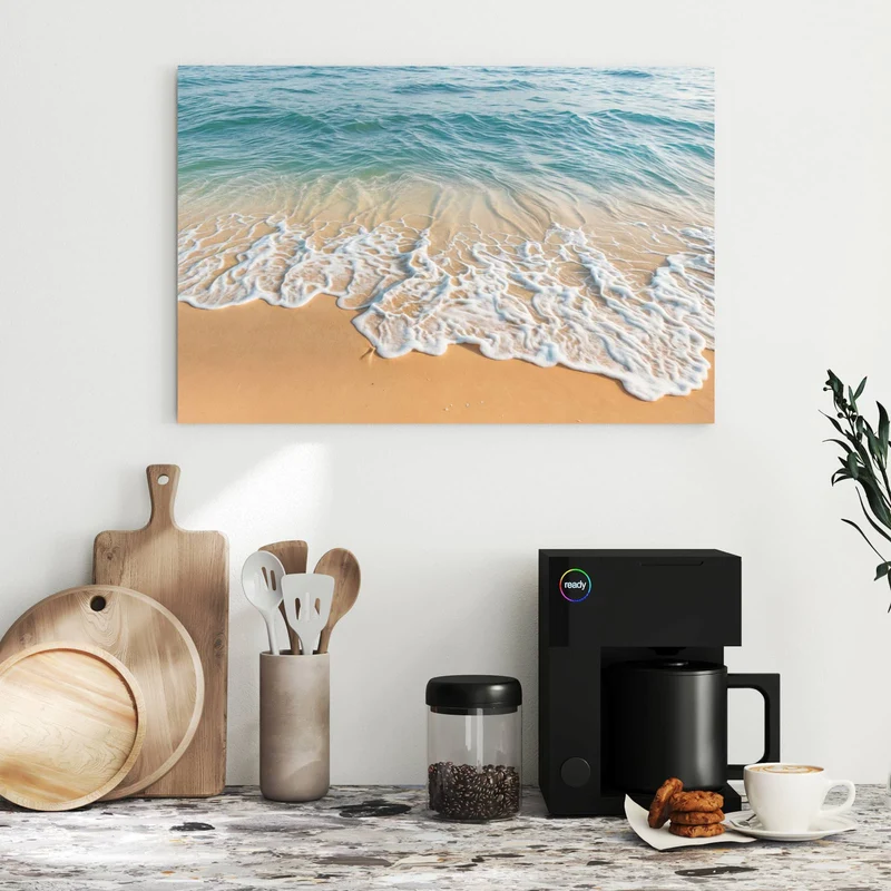 Metall Magnettafel - Wellen am Strand
