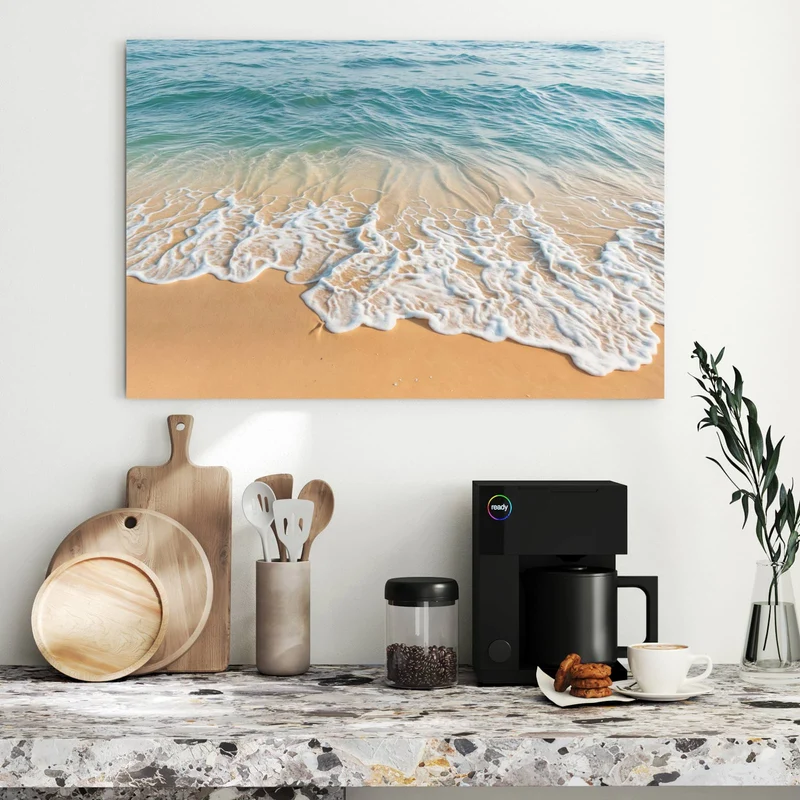 Metall Magnettafel - Wellen am Strand
