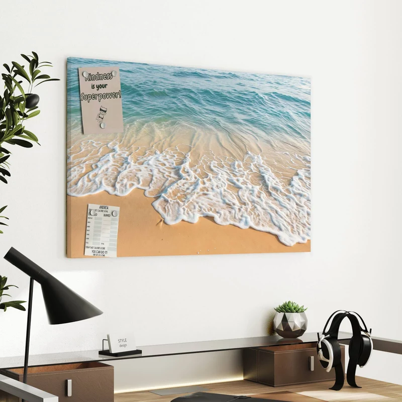 Metall Magnettafel - Wellen am Strand
