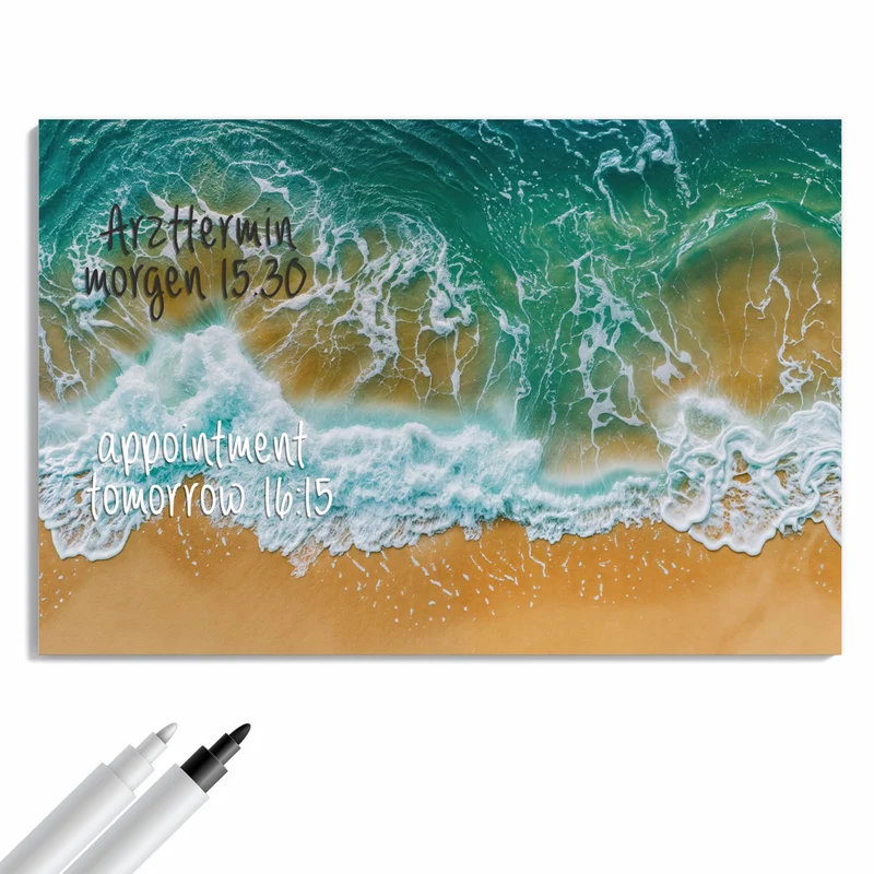 Metall Magnettafel - Smaragdgrüne Brandung
