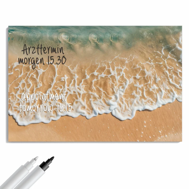 Metall Magnettafel - Meeresschaum auf Sand