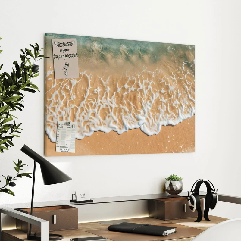 Metall Magnettafel - Meeresschaum auf Sand
