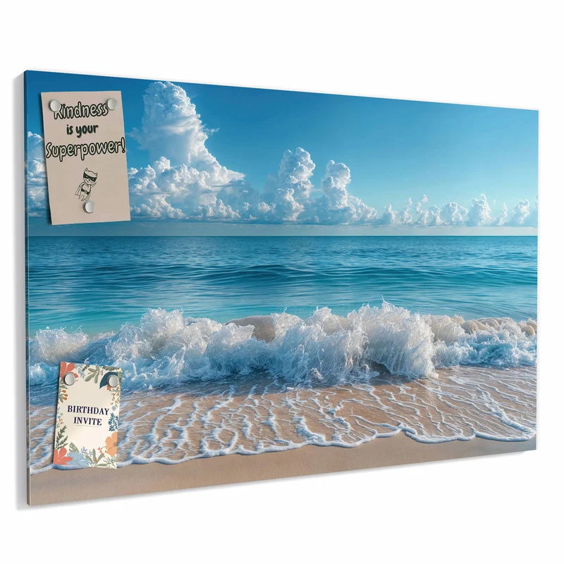 Metall Magnettafel - Brandung unter Wolken