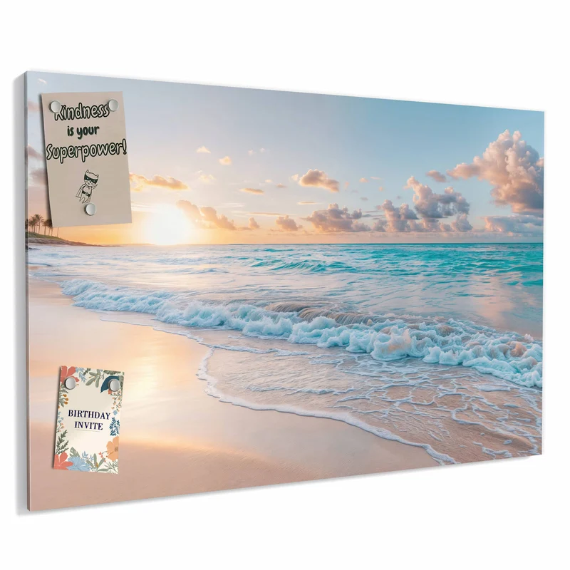 Metall Magnettafel - Sonnenaufgang am Strand
