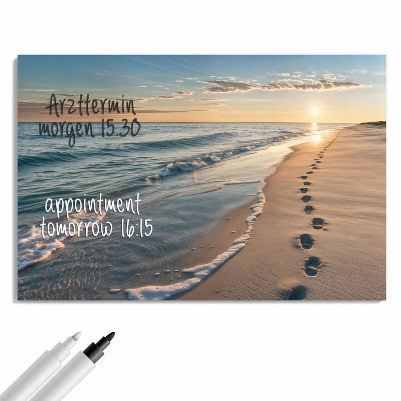 Metall Magnettafel - Spuren im Sand