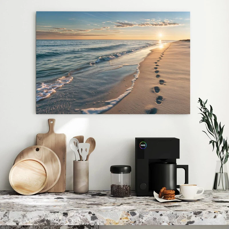 Metall Magnettafel - Spuren im Sand