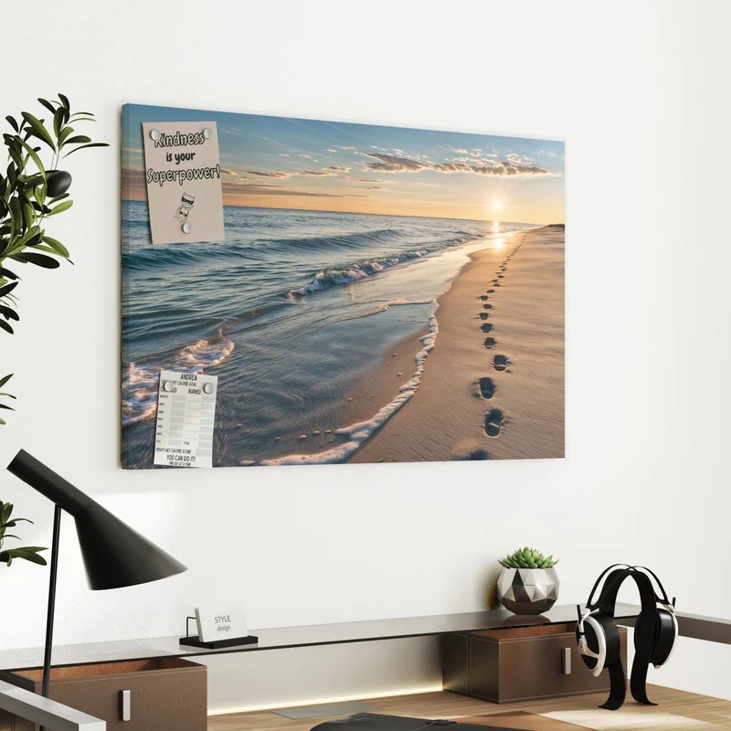 Metall Magnettafel - Spuren im Sand