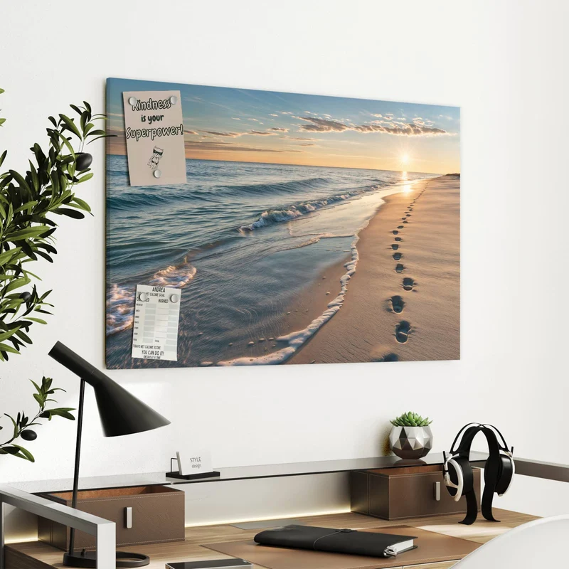 Metall Magnettafel - Spuren im Sand