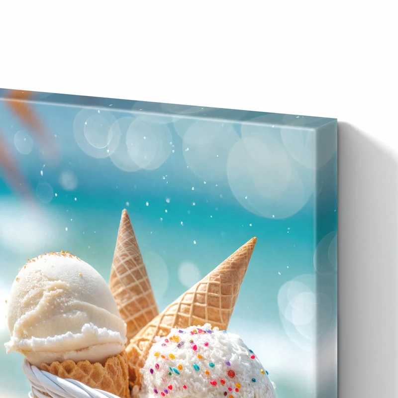Metall Magnettafel - Eiskugeln am Strand