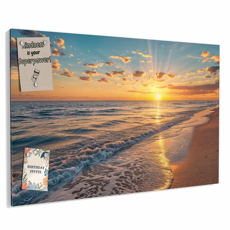 Metall Magnettafel - Abendsonne am Strand