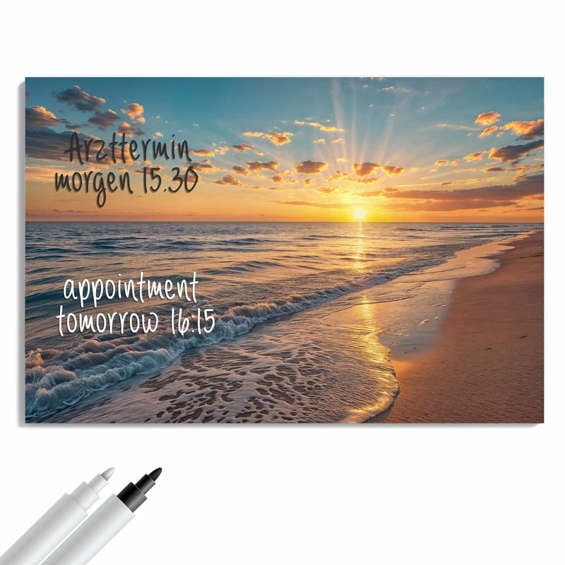 Metall Magnettafel - Abendsonne am Strand