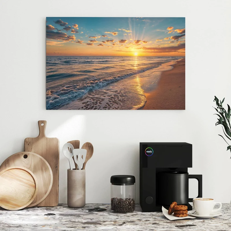 Metall Magnettafel - Abendsonne am Strand