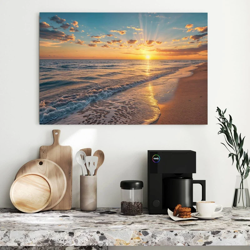 Metall Magnettafel - Abendsonne am Strand