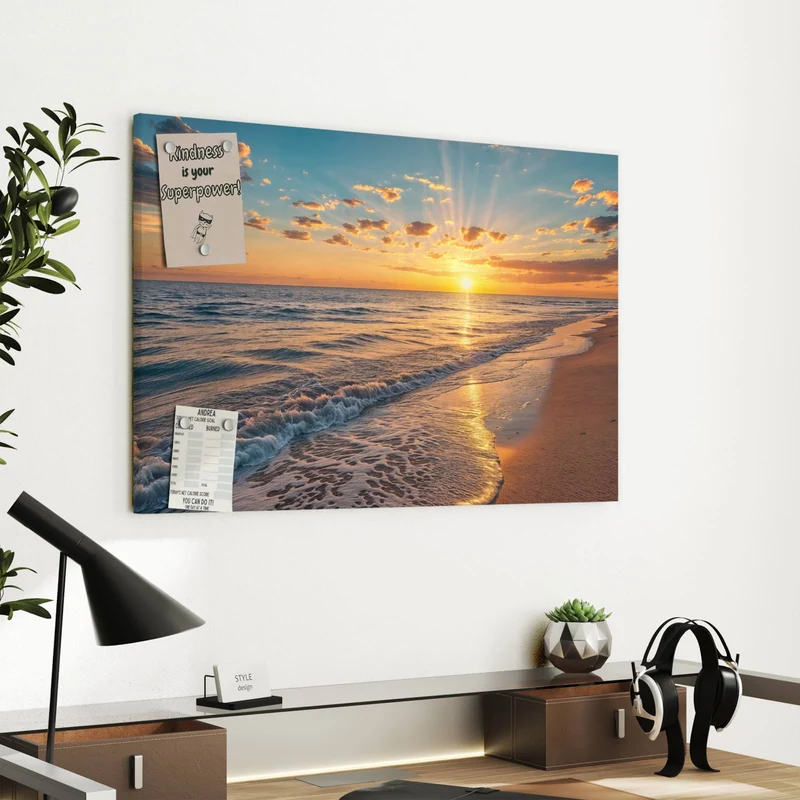 Metall Magnettafel - Abendsonne am Strand