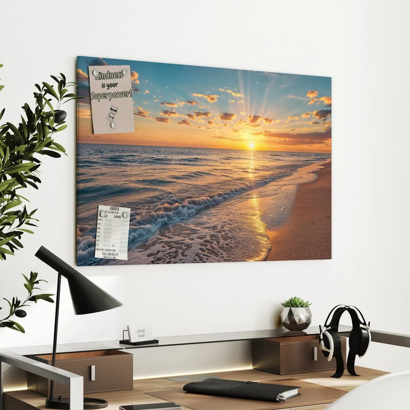 Metall Magnettafel - Abendsonne am Strand