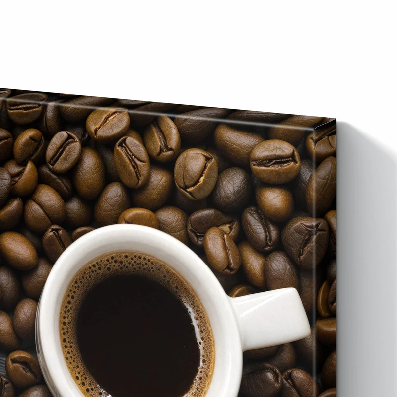 Metall Magnettafel - Kaffeebohnen und Tassen