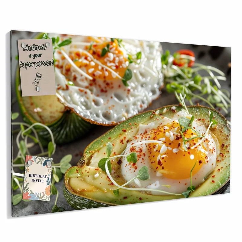 Metall Magnettafel - Ei in Avocadohälften