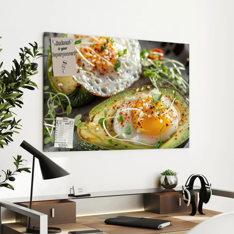 Metall Magnettafel - Ei in Avocadohälften