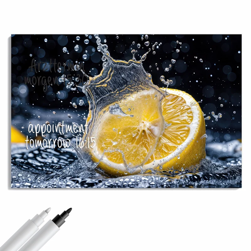 Metall Magnettafel - Zitronenspritzer