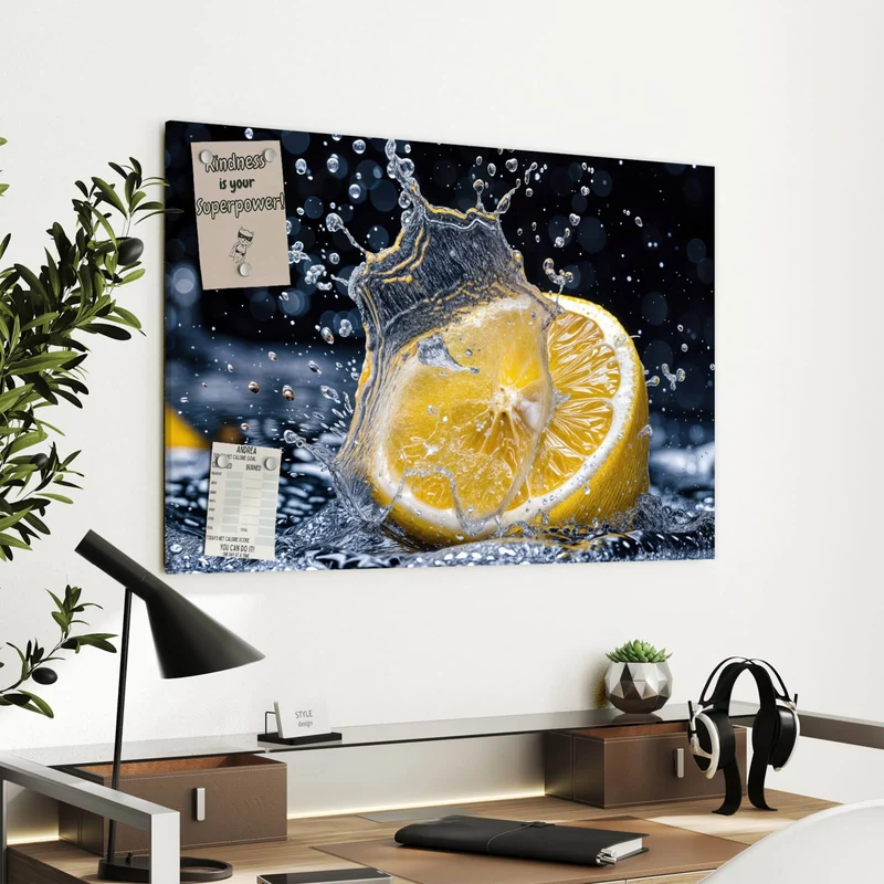 Metall Magnettafel - Zitronenspritzer