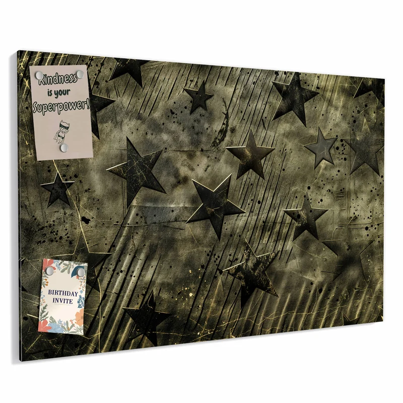 Metall Magnettafel - Verwitterte Sterne