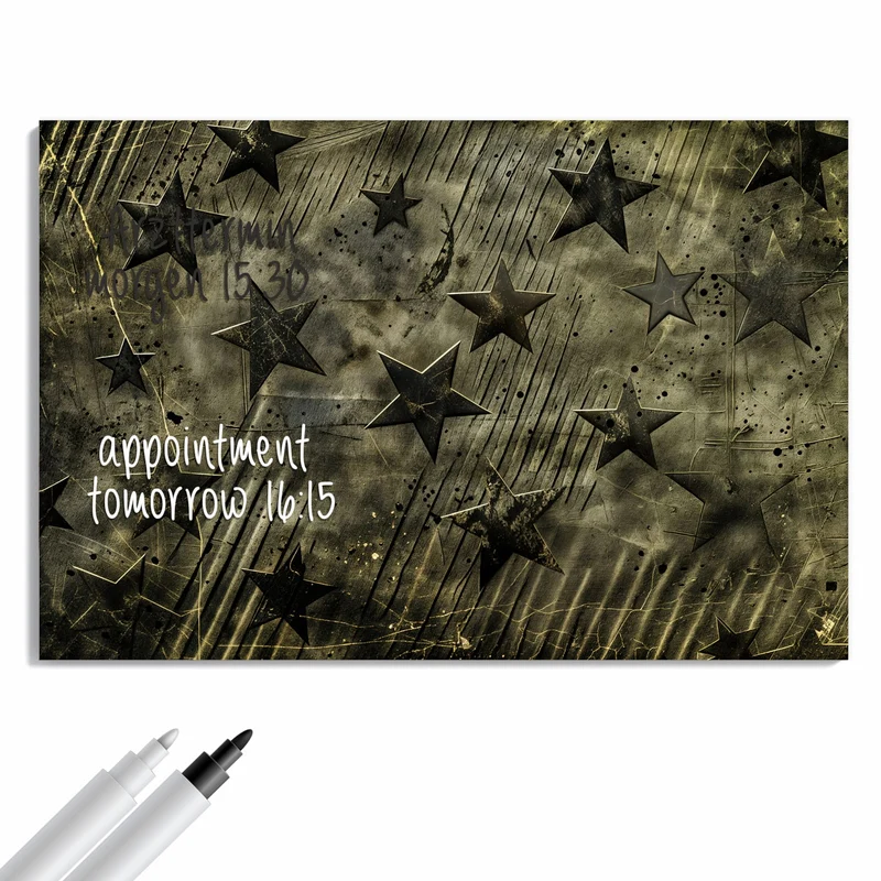 Metall Magnettafel - Verwitterte Sterne