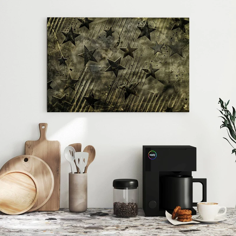 Metall Magnettafel - Verwitterte Sterne