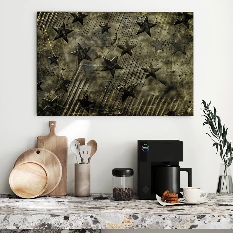Metall Magnettafel - Verwitterte Sterne