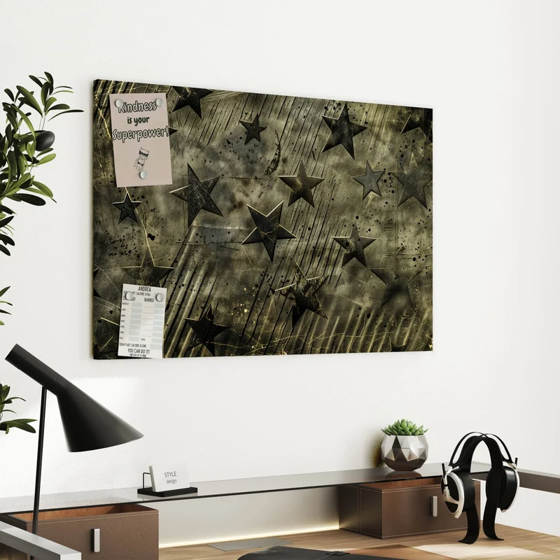 Metall Magnettafel - Verwitterte Sterne