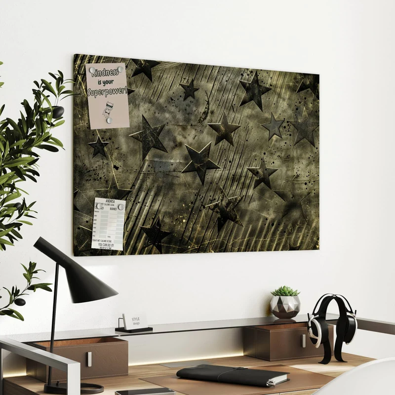 Metall Magnettafel - Verwitterte Sterne