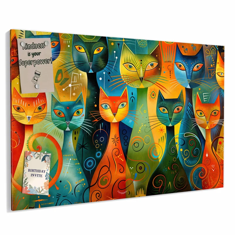 Metall Magnettafel - Gemusterte Katzen