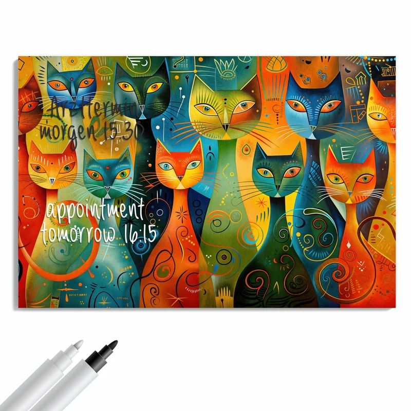 Metall Magnettafel - Gemusterte Katzen