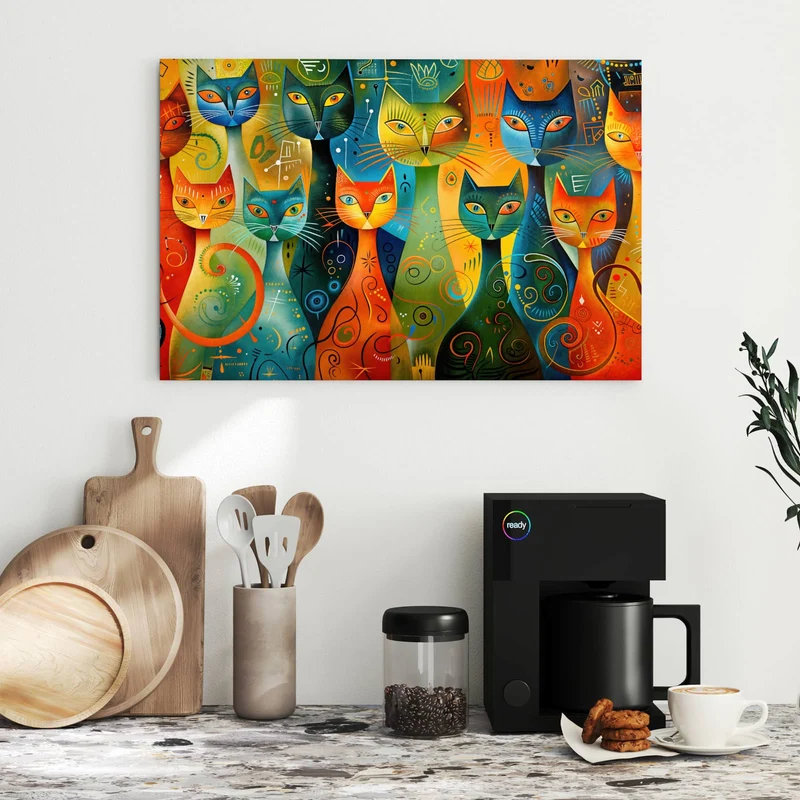 Metall Magnettafel - Gemusterte Katzen