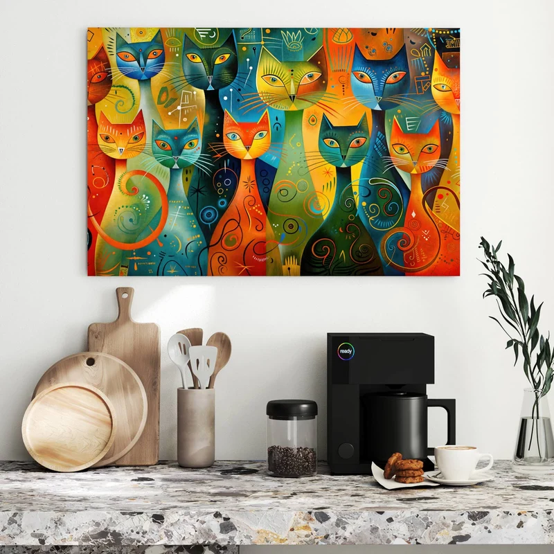 Metall Magnettafel - Gemusterte Katzen