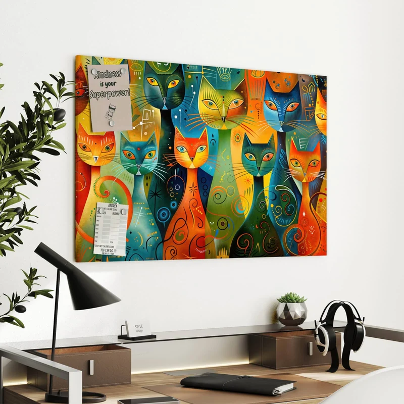 Metall Magnettafel - Gemusterte Katzen