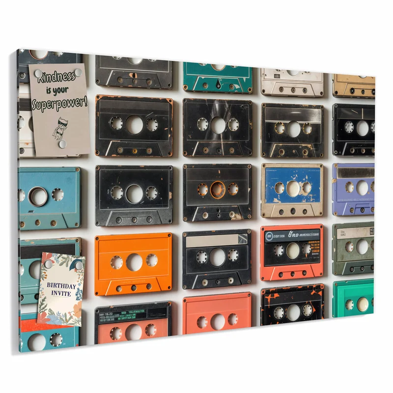 Metall Magnettafel - Vintage Kassetten