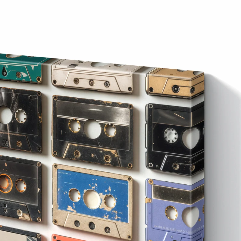 Metall Magnettafel - Vintage Kassetten