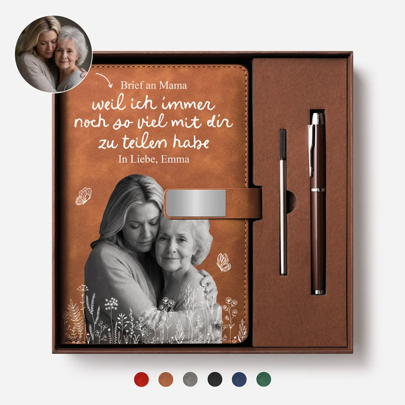 Weil Ich Immer Noch So Viel Mit Dir Zu Teilen Habe - Personalisierte Trauergeschenke | Notizbuch Mit Stift Foto Mama