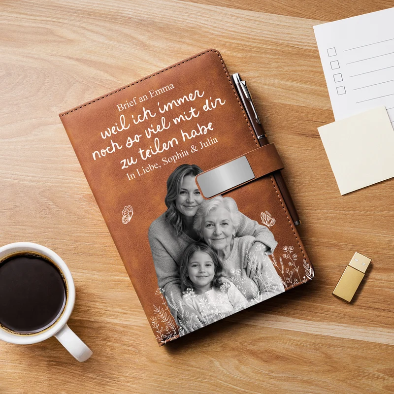 Weil Ich Immer Noch So Viel Mit Dir Zu Teilen Habe - Personalisierte Trauergeschenke | Notizbuch Mit Stift Foto Mama