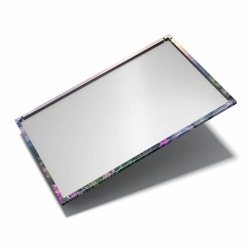 Metall Magnettafel - Blüten vor Bergketten