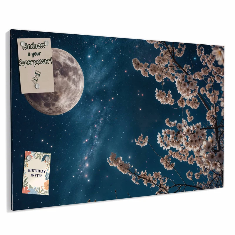Metall Magnettafel - Blüten unter Sternen