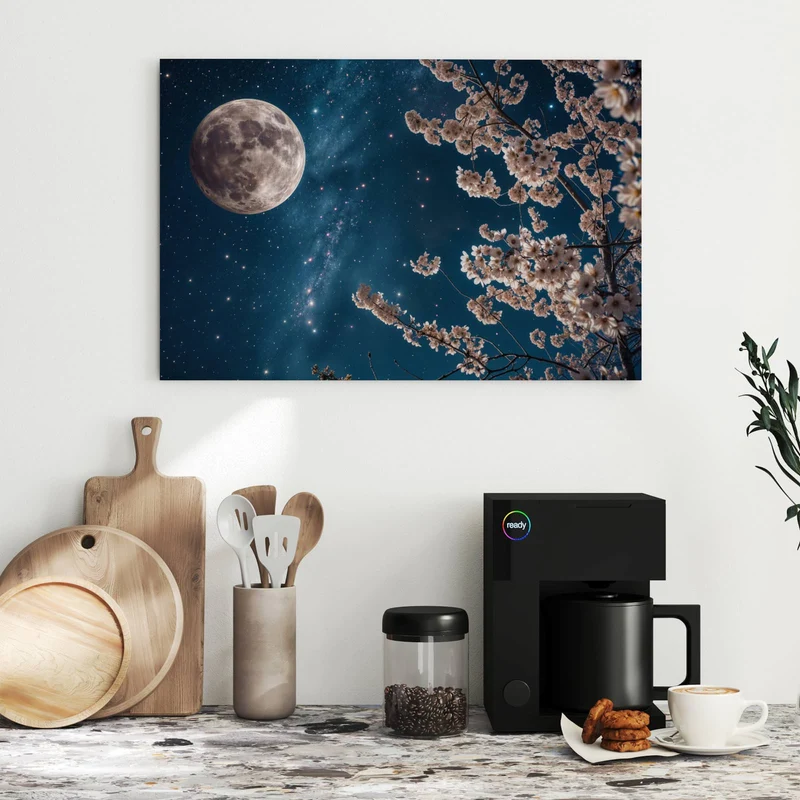Metall Magnettafel - Blüten unter Sternen