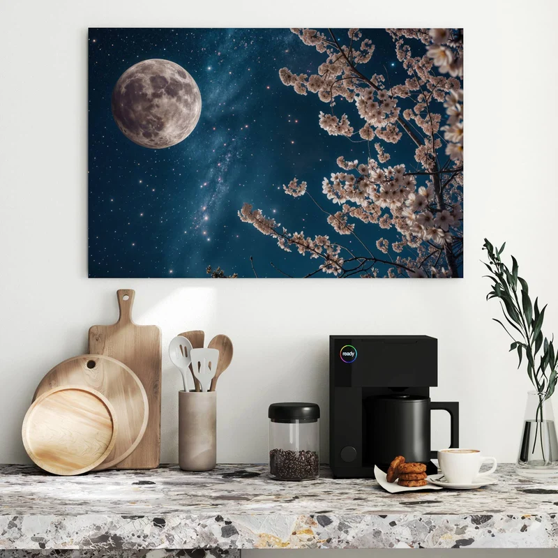 Metall Magnettafel - Blüten unter Sternen