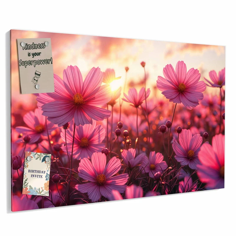 Metall Magnettafel - Cosmeen im Abendlicht