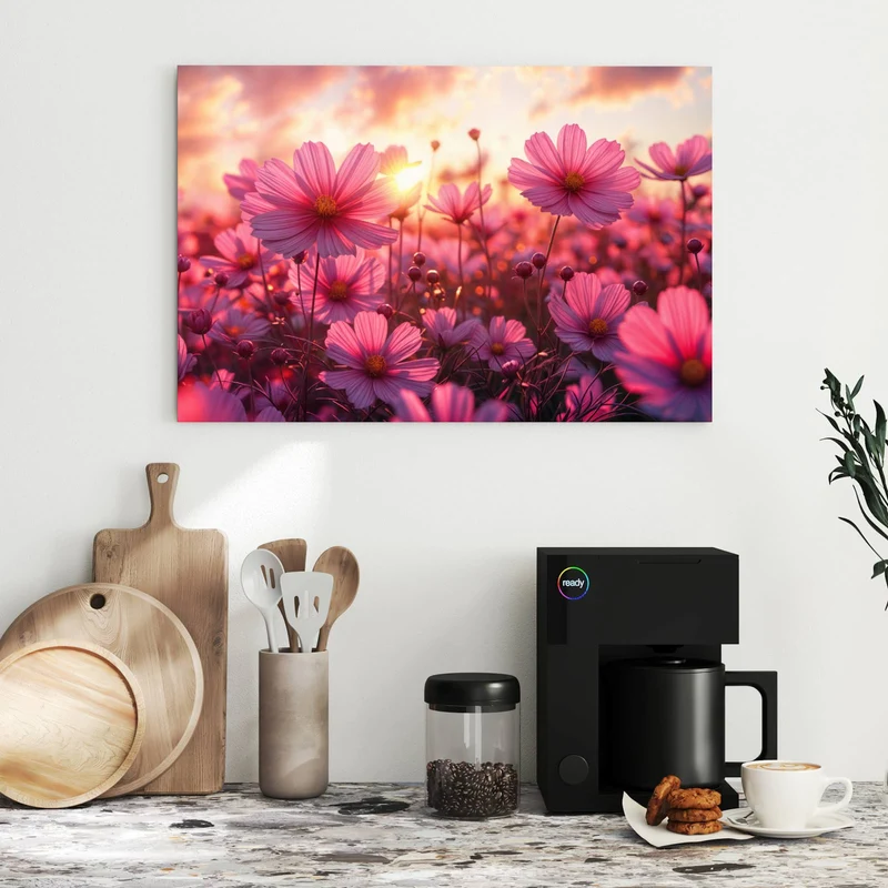 Metall Magnettafel - Cosmeen im Abendlicht